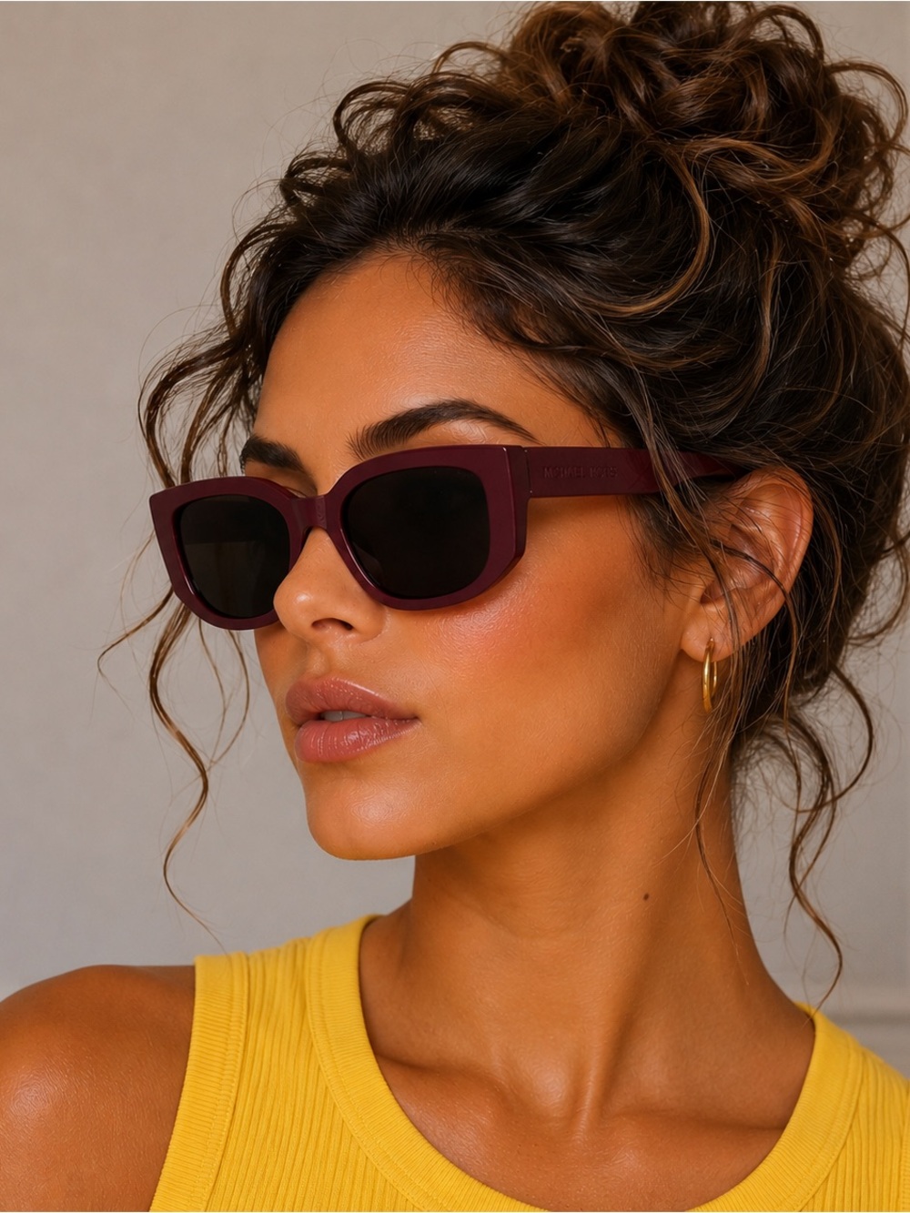Michael Kors MK2239U Denali 400675 3N Oxblood Rectangular Sunglasses 52-20-145